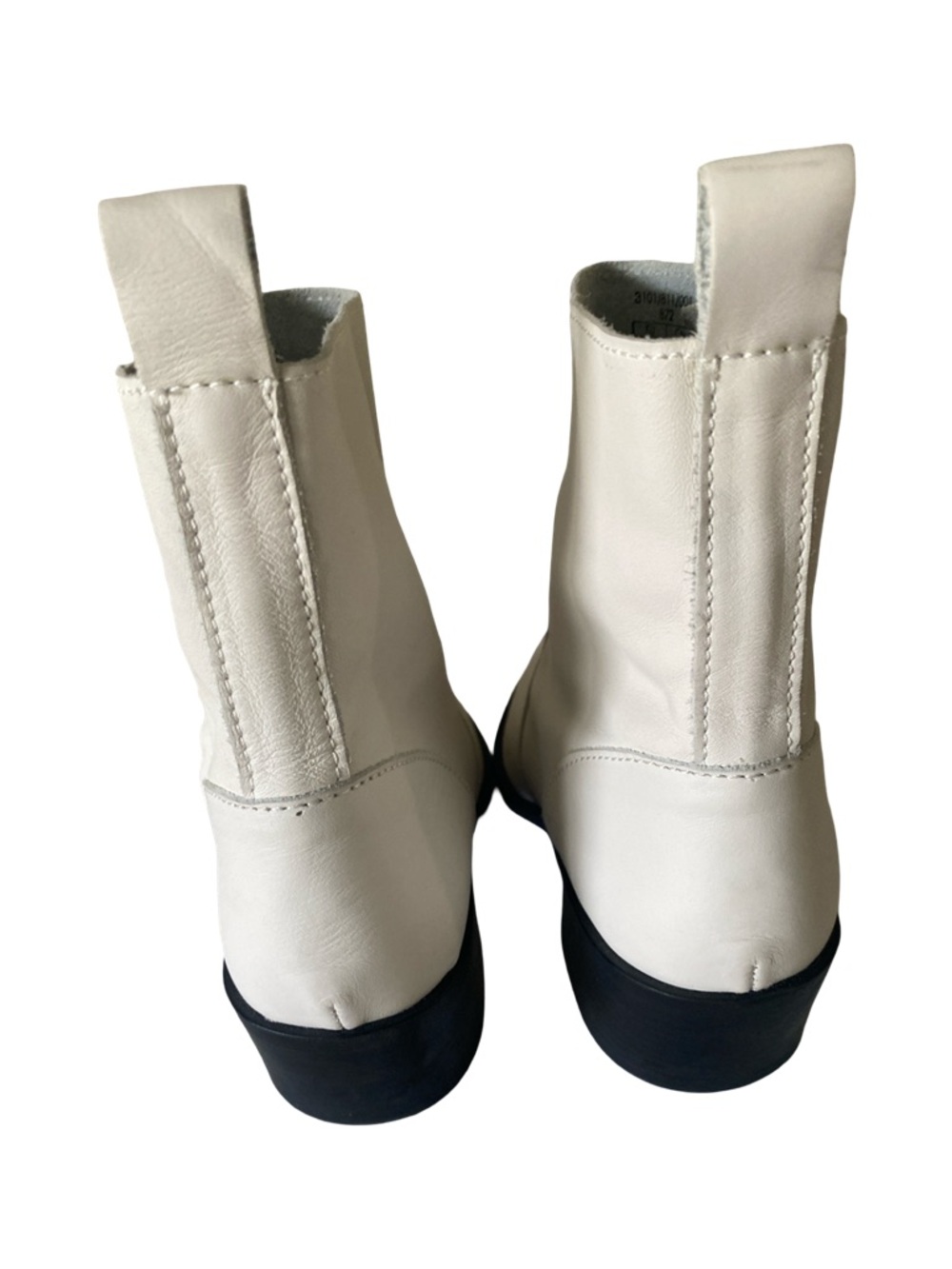 Cream Pointed-Toe Ankle Booties with Side Zip - Picture 3 of 10